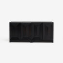 Front View Set Of 2 Set by side Black Mira 31.5 Scalloped Modular Cabinet