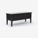 Angled View Black Mira 42 Scalloped Storage Bench