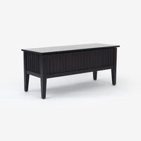 Angled View Black Mira 42 Scalloped Storage Bench
