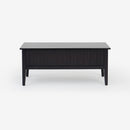 Front View Black Mira 42 Scalloped Storage Bench
