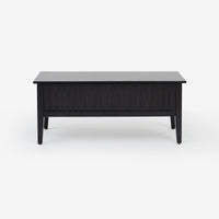 Front View Black Mira 42 Scalloped Storage Bench