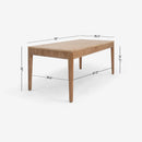 Detail Dimension Black Mira 72 x 30 Scalloped Dining Table