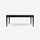 Front View Black Mira 72 x 30 Scalloped Dining Table