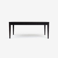 Front View Black Mira 72 x 30 Scalloped Dining Table