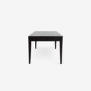 Side View Black Mira 72 x 30 Scalloped Dining Table
