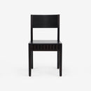 Front View Black Mira Scalloped Dining Chair Set