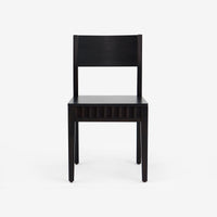 Front View Black Mira Scalloped Dining Chair Set