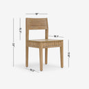 Wooden chair with dimensions