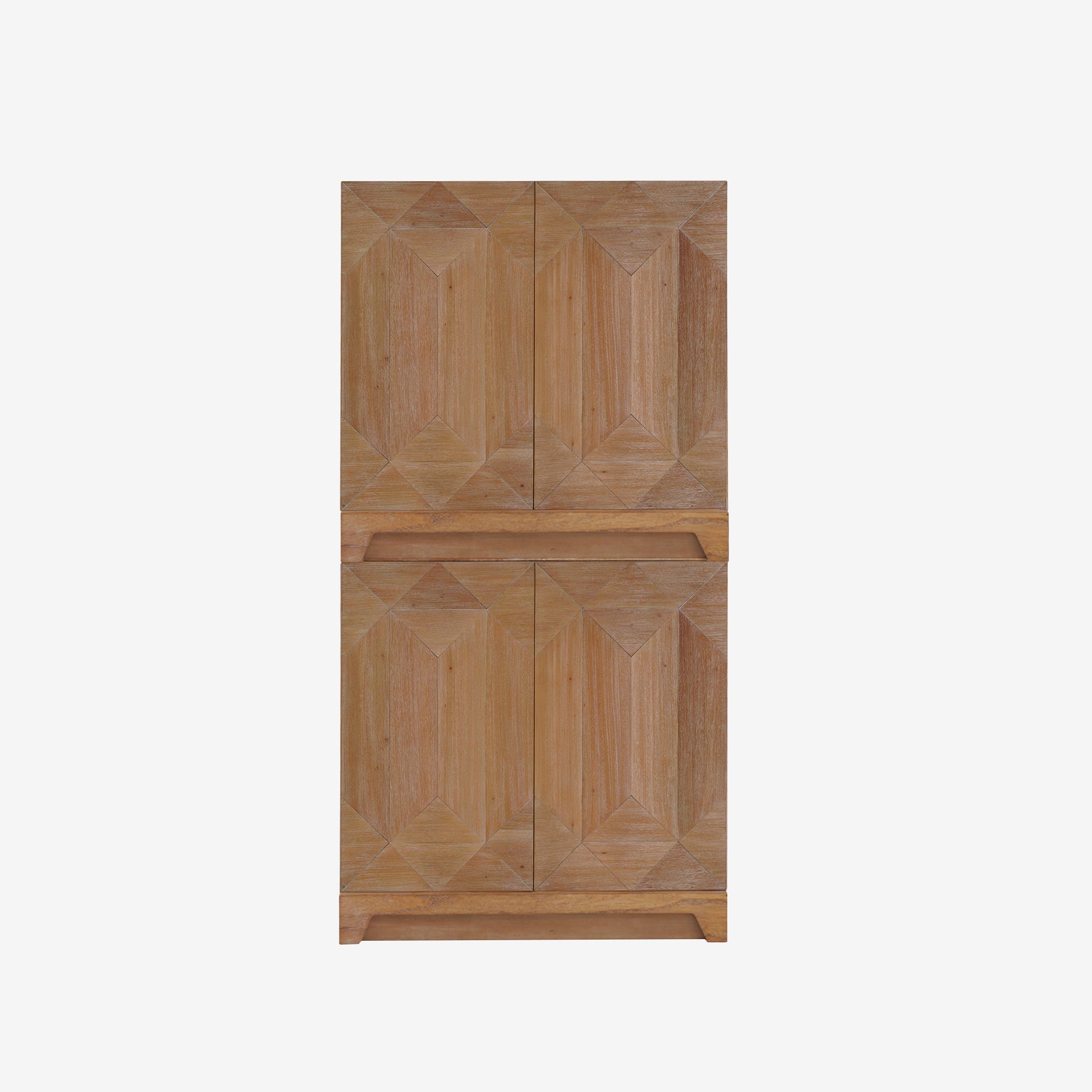 Natural Averi Modular Cabinet stacked 2 piece front view