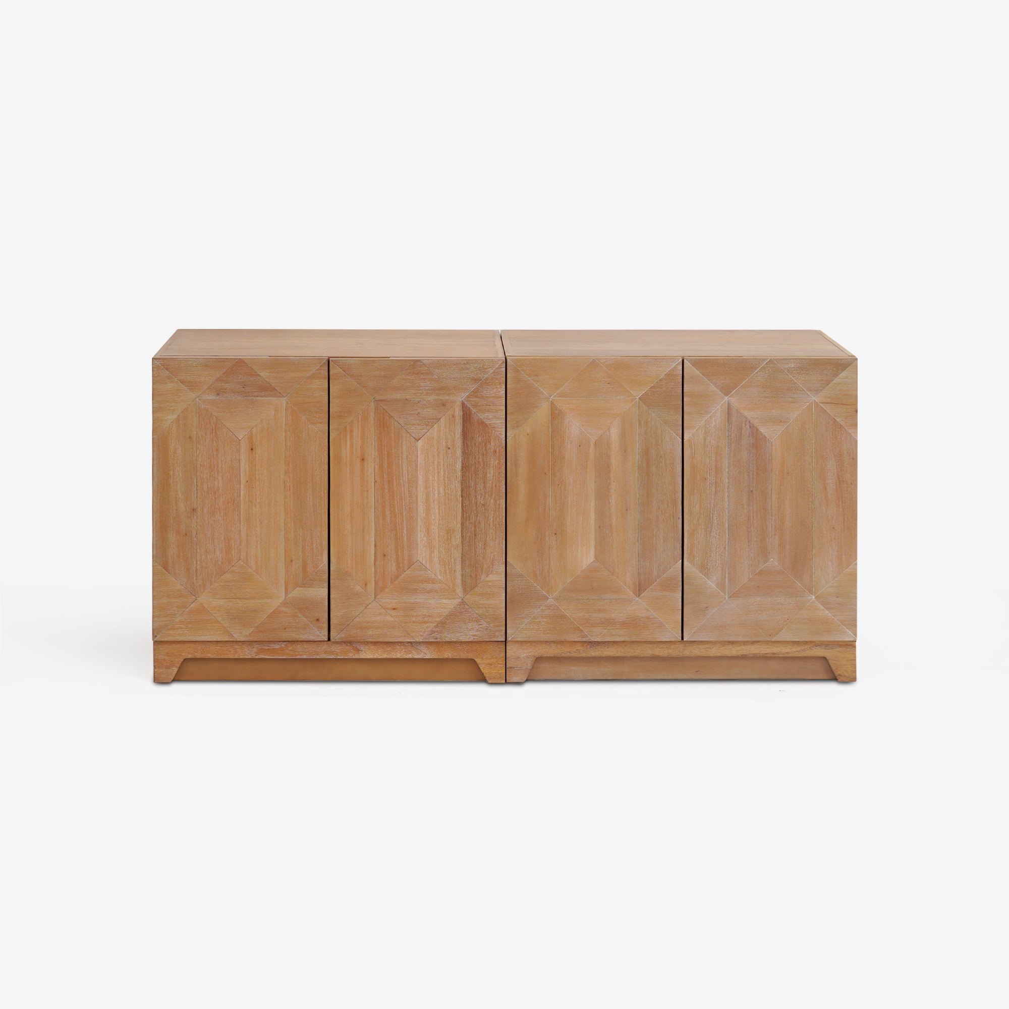 Natural Averi Modular Cabinet side by side front view