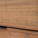 Close-up of a woven brown material surface