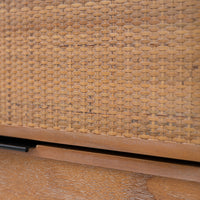 Close-up of a woven brown material surface