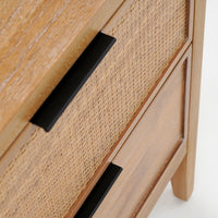 Natural Kalana 2 Drawer Rattan Nightstand detail handle