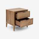 Natural Kalana 2 Drawer Rattan Nightstand door opened