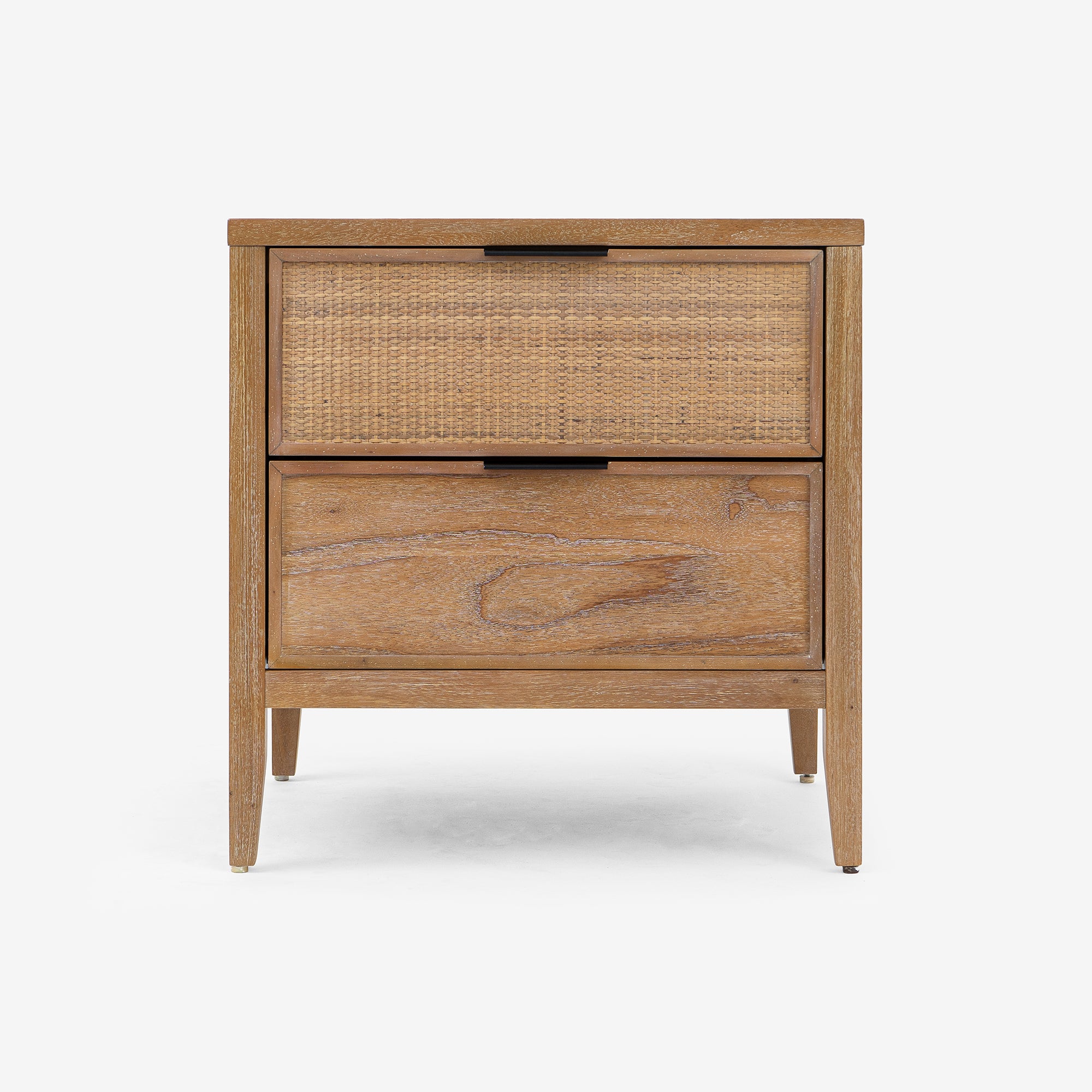 Natural Kalana 2 Drawer Rattan Nightstand front view