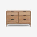 Natural Kalana 6 Drawer Rattan Dresser Front view