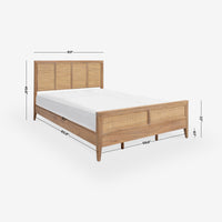 Natural Kalana Queen Rattan Bed Detail DImension