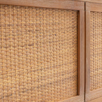 Natural Kalana Queen Rattan Bed Detail Footboard