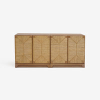 Wooden sideboard with geometric pattern 