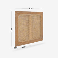 Natural Liora 31.5 Rattan Modular Cabinet Doors detail dimension