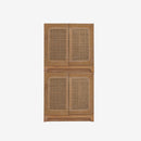 Front View Set of 2 Natural Liora 31.5 Rattan Modular Cabinet