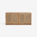 Front View Set Of 2 Natural Liora 31.5 Rattan Modular Cabinet