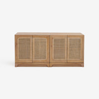 Front View Set Of 2 Natural Liora 31.5 Rattan Modular Cabinet