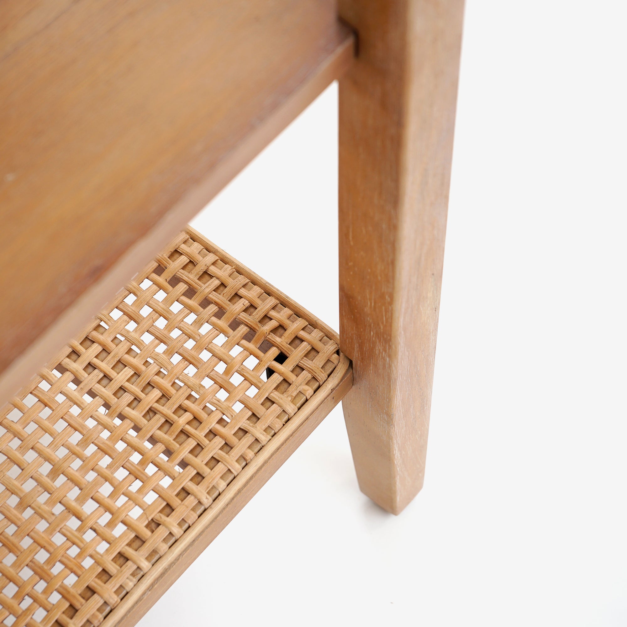 Detail Leg Natural Liora 41 Rattan Console Table 