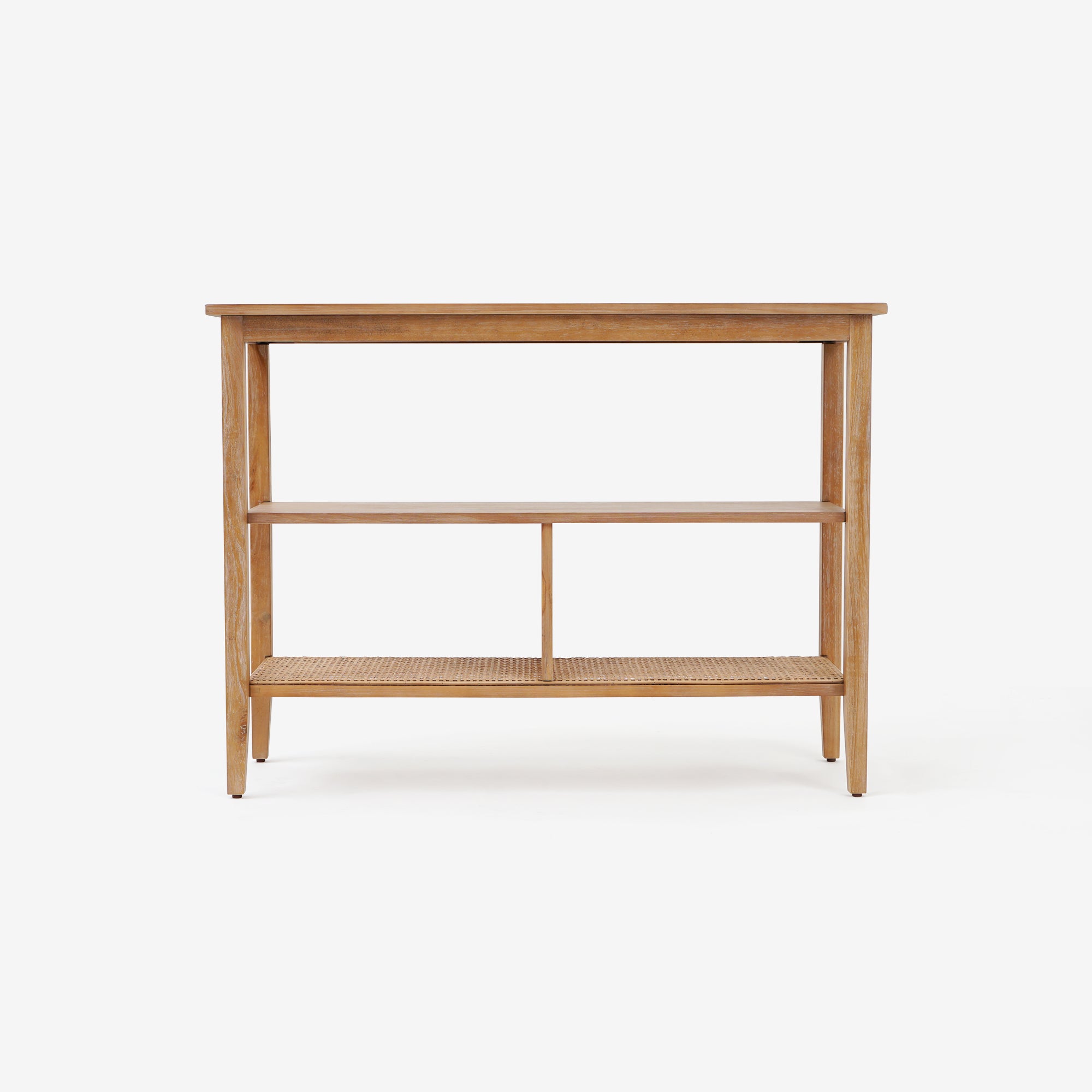 Front View Natural Liora 41 Rattan Console Table 