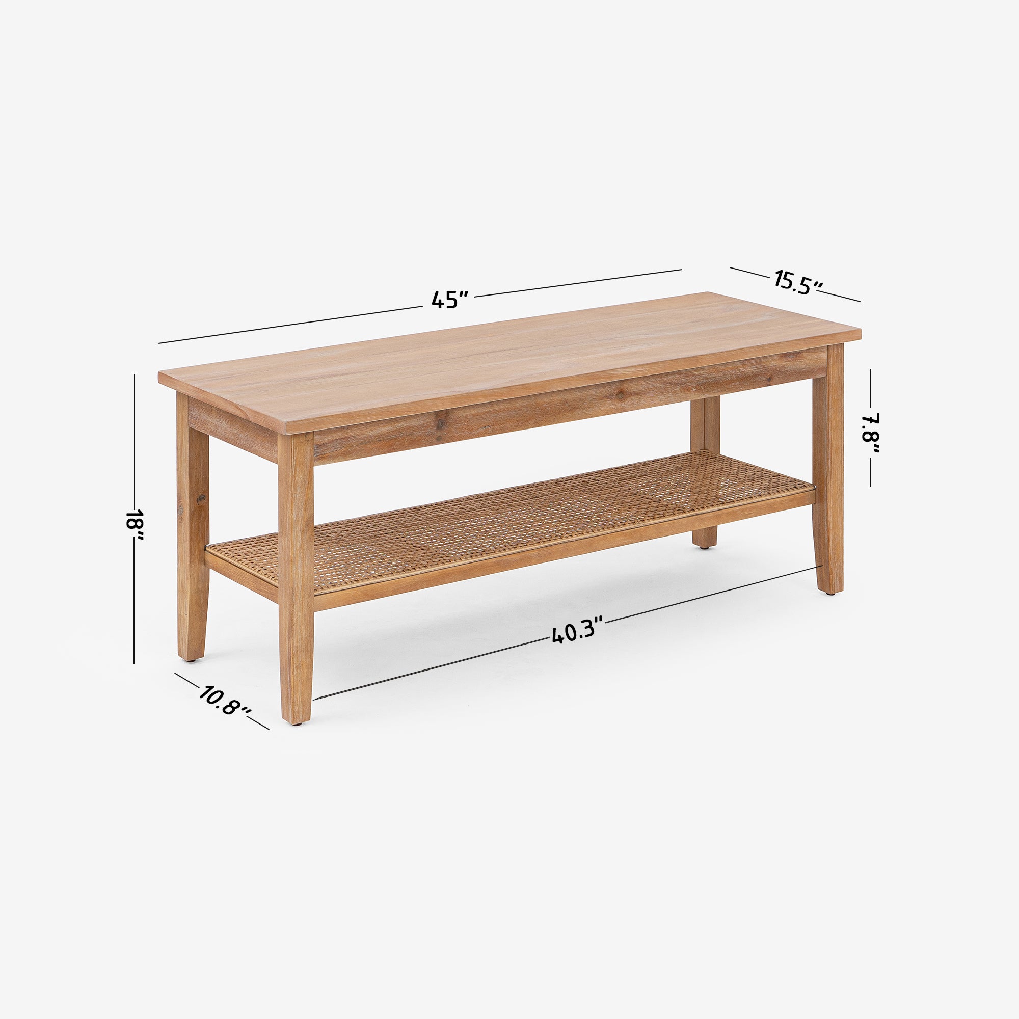 Detail Dimension Natural Liora 45 Rattan Bench