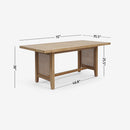 Detail Dimension Natural Liora 72 x 30 Rattan Dining Table