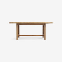 Front View Natural Liora 72 x 30 Rattan Dining Table