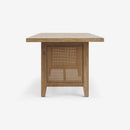Side VIew Natural Liora 72 x 30 Rattan Dining Table
