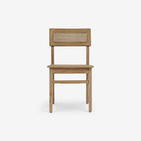 Front view Natural Liora Rattan Dining Chair Set 