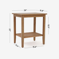 Detail Dimension Natural Liora Rectangular Rattan Accent Table 