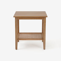 Front VIew Natural Liora Rectangular Rattan Accent Table 