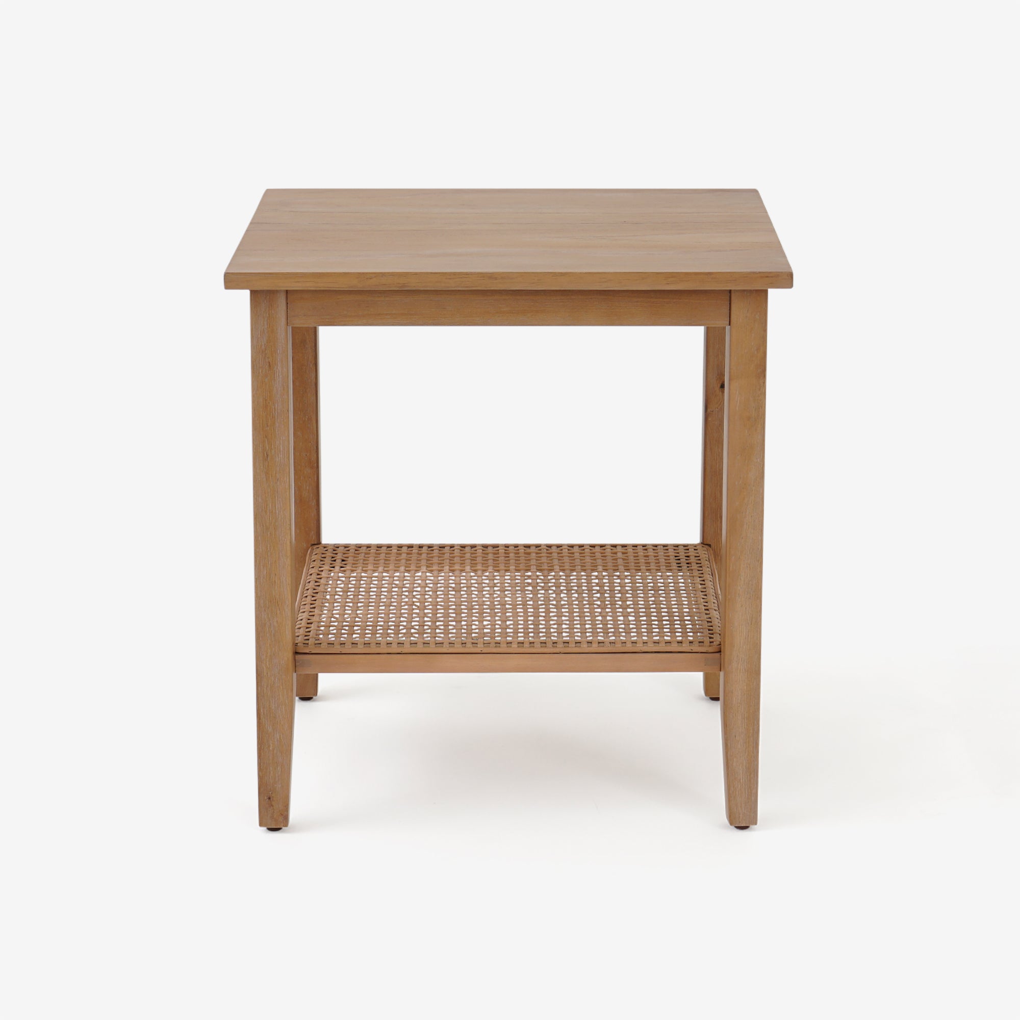 Front VIew Natural Liora Rectangular Rattan Accent Table 