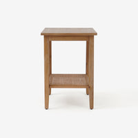 Side VIew Natural Liora Rectangular Rattan Accent Table 
