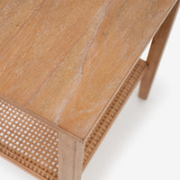 Top View Natural Liora Rectangular Rattan Accent Table 