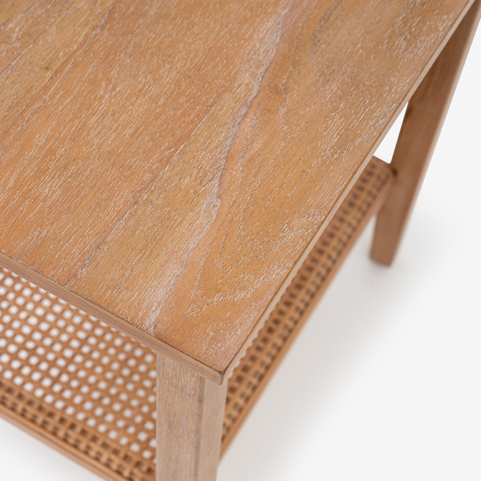Top View Natural Liora Rectangular Rattan Accent Table 