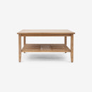 Front View Natural Liora Square Rattan Coffee Table