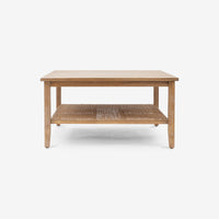 Front View Natural Liora Square Rattan Coffee Table