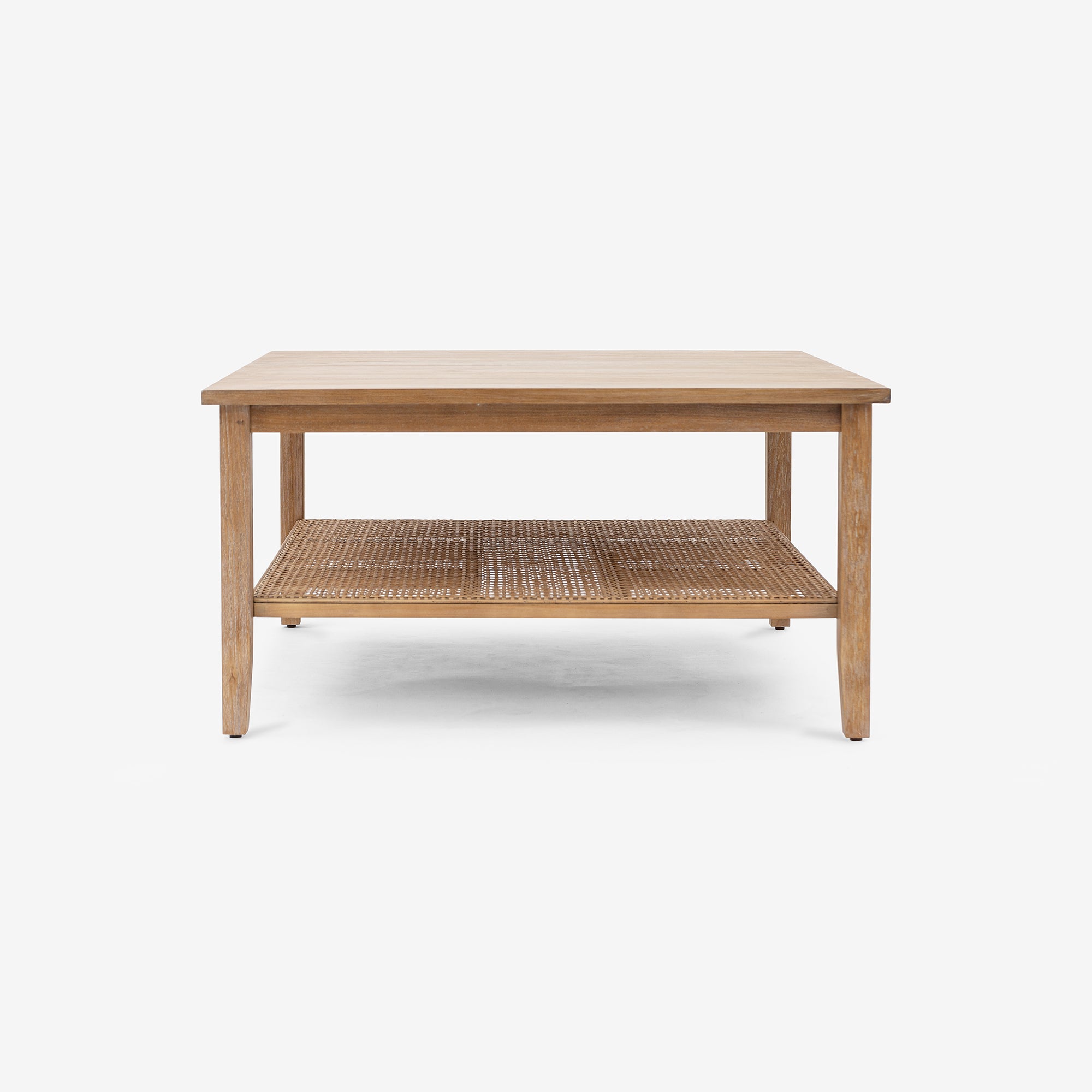 Front View Natural Liora Square Rattan Coffee Table
