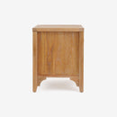 Side View Natural Lurian 1 Drawer Rattan Nightstand