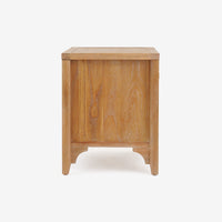 Side VIew Natural Lurian 1 Drawer Rattan Nightstand