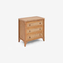 Angled View Natural Lurian 3 Drawer Rattan Dresser