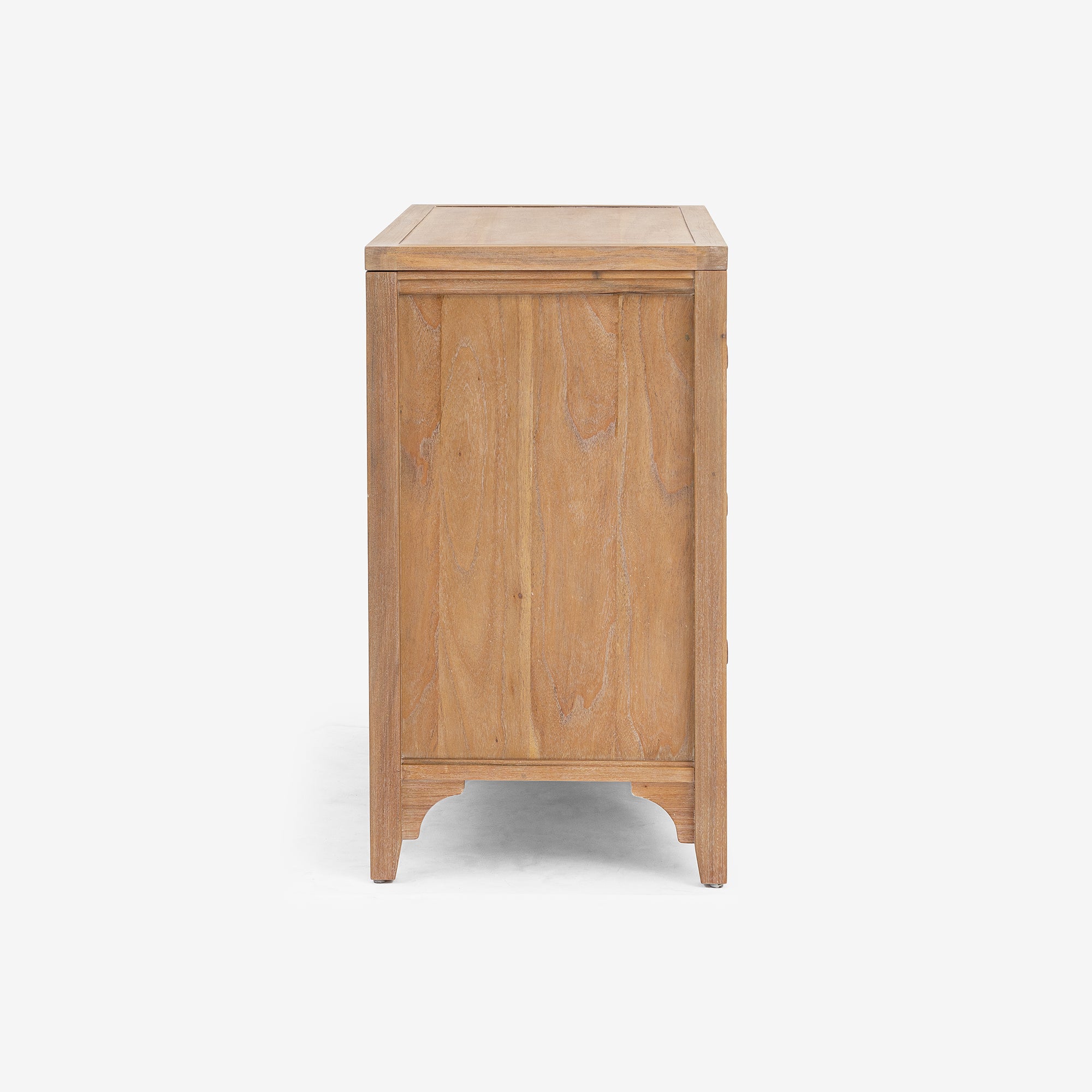 Side View Natural Lurian 3 Drawer Rattan Dresser