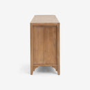 Side View Natural Lurian 6 Drawer Rattan Dresser