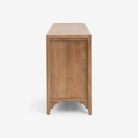Side View Natural Lurian 6 Drawer Rattan Dresser