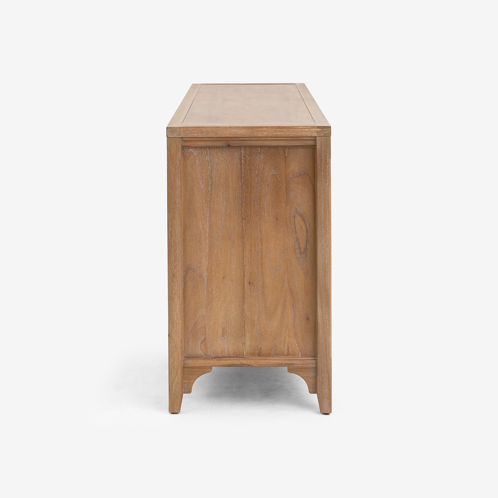 Side View Natural Lurian 6 Drawer Rattan Dresser